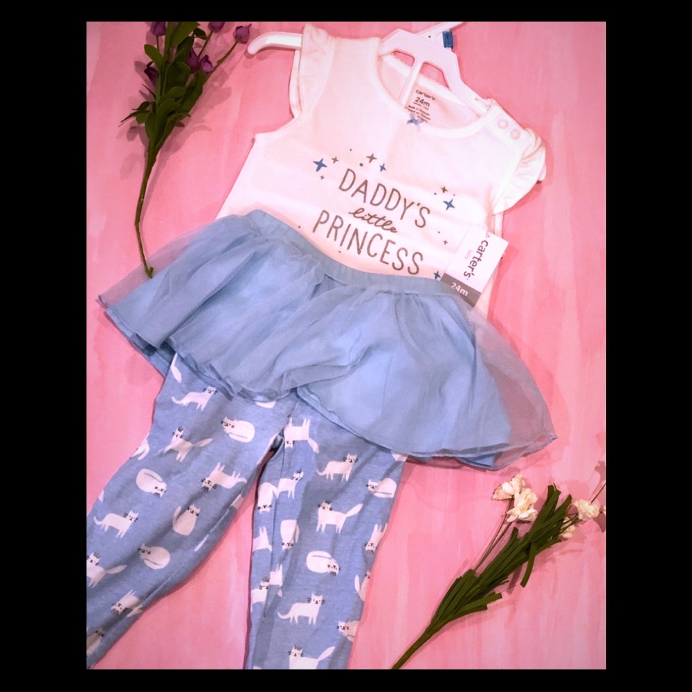 Daddy’s girl 2pc . Short sleeve onesie and pants